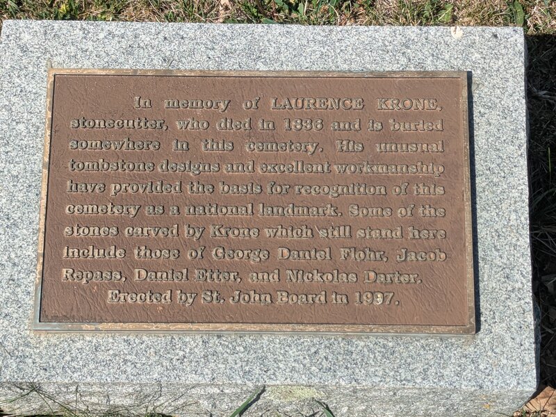 Bronze memorial plaque recognizing the cemetery as a national landmark